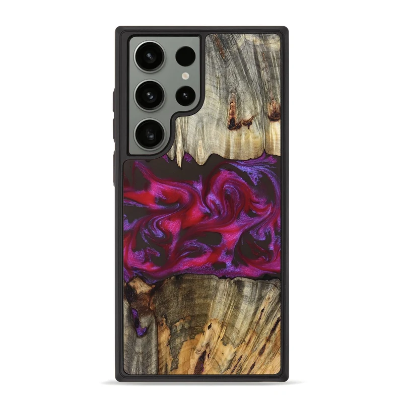 Galaxy S23 Ultra Wood Phone Case - Jaylen (Red, 829716)