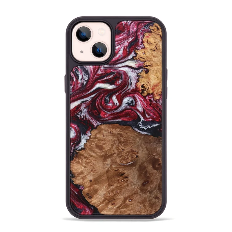 iPhone 14 Plus Wood Phone Case - Camila (Red, 829715)