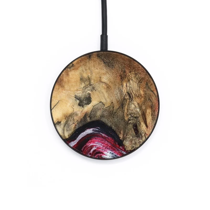 Circle Wood Wireless Charger - Chaya (Red, 829722)