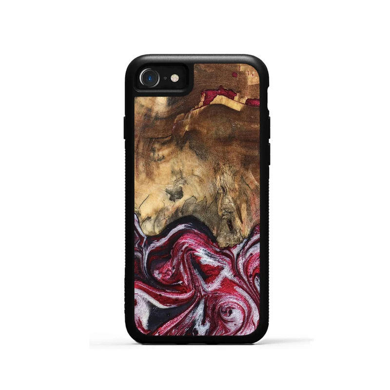 iPhone SE Wood Phone Case - Chaya (Red, 829722)