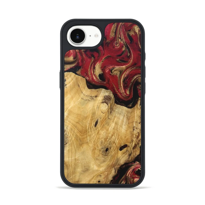 iPhone 16e Wood Phone Case - Mina (Red, 829714)