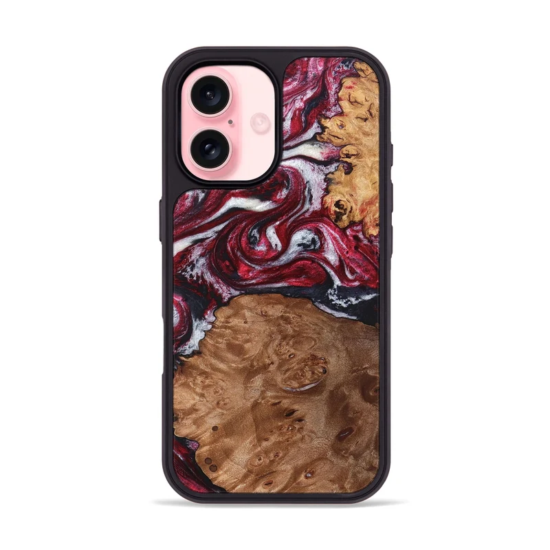 iPhone 16 Wood Phone Case - Camila (Red, 829715)