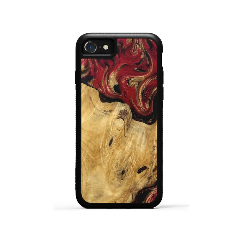 iPhone SE Wood Phone Case - Mina (Red, 829714)