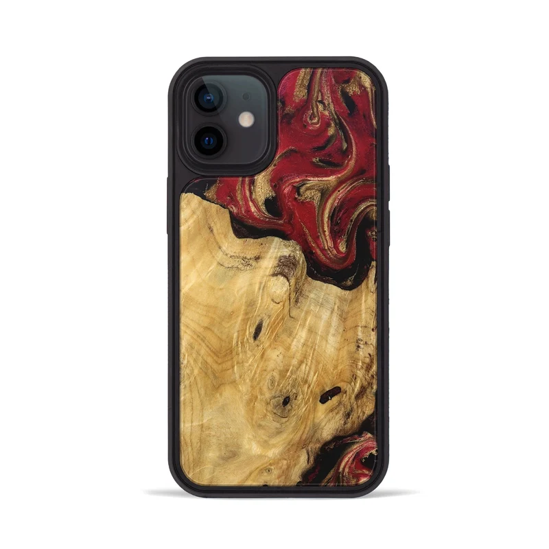 iPhone 12 Wood Phone Case - Mina (Red, 829714)