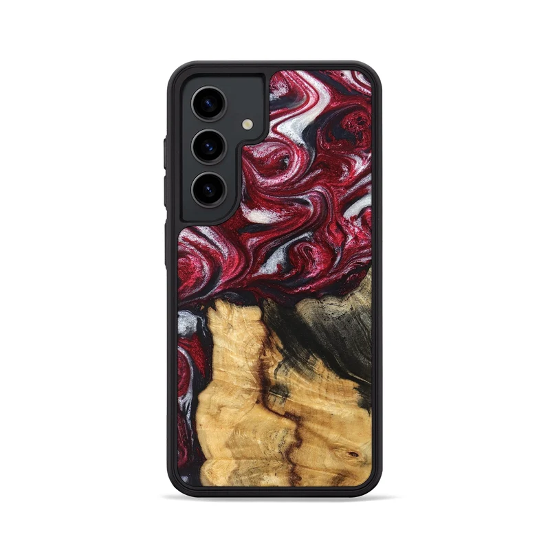 Galaxy S24 Wood Phone Case - Cleve (Red, 829717)