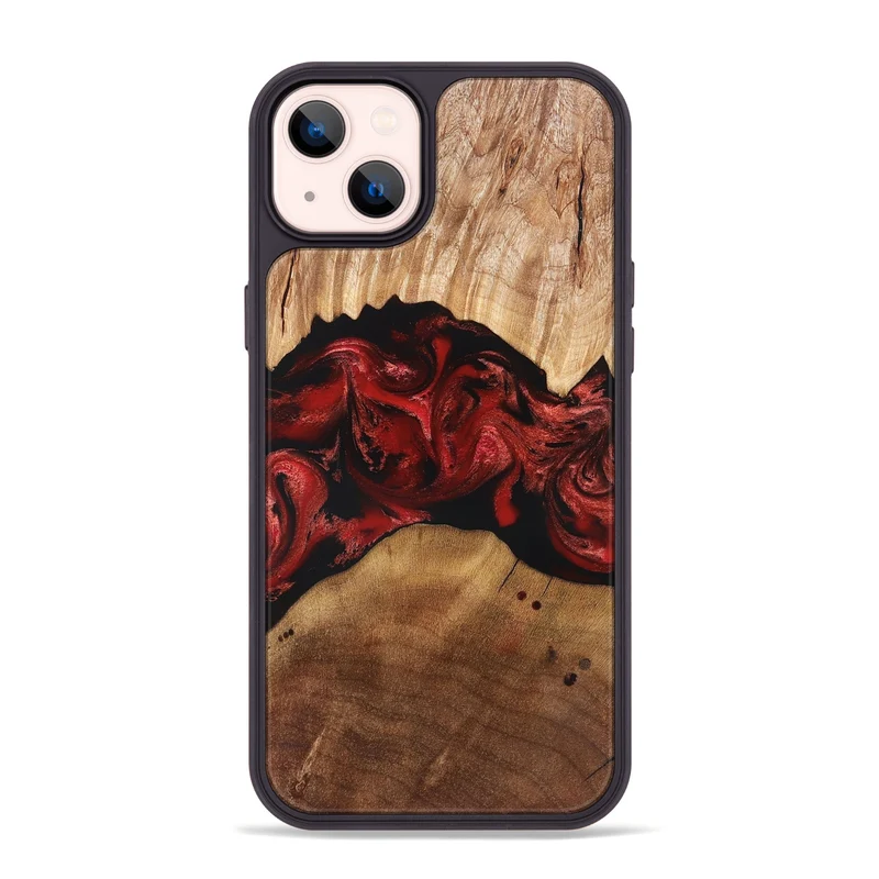 iPhone 14 Plus Wood Phone Case - Marlon (Red, 829713)