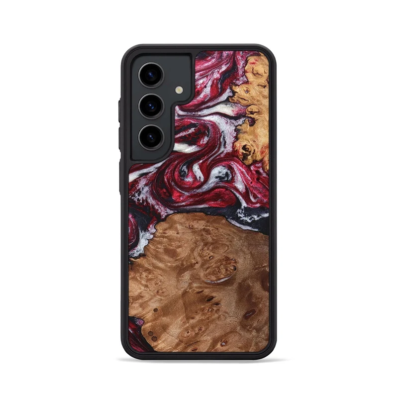 Galaxy S24 Wood Phone Case - Camila (Red, 829715)
