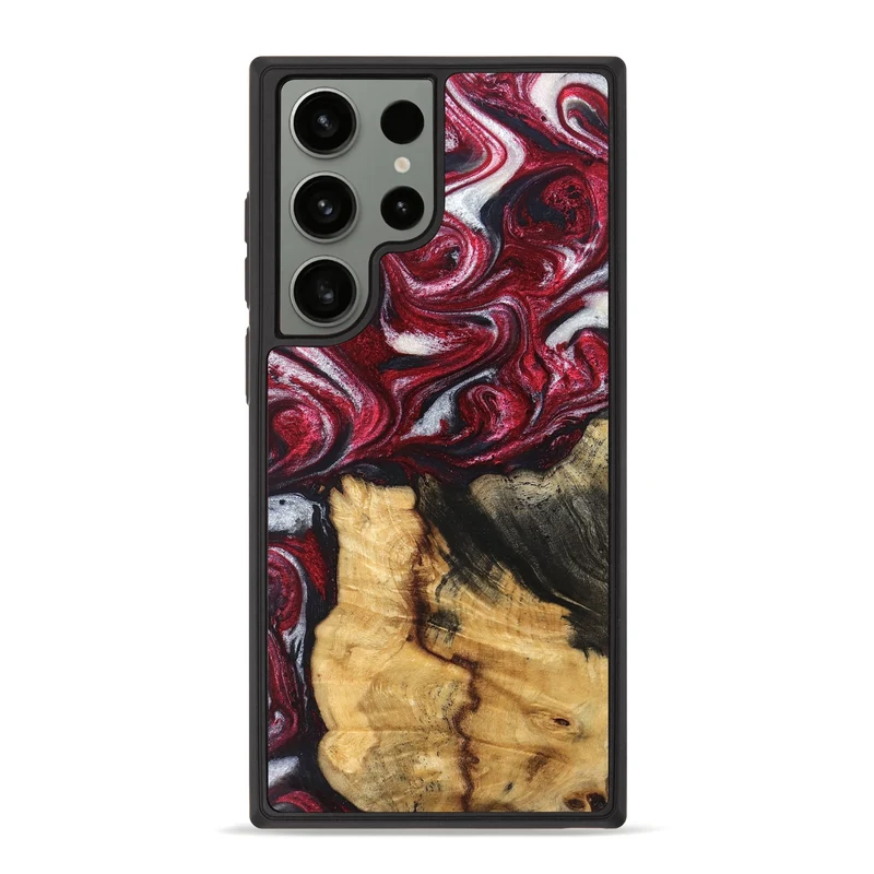 Galaxy S23 Ultra Wood Phone Case - Cleve (Red, 829717)