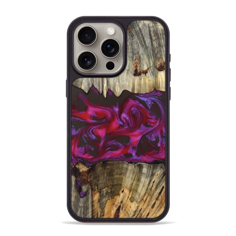 iPhone 15 Pro Max Wood Phone Case - Jaylen (Red, 829716)
