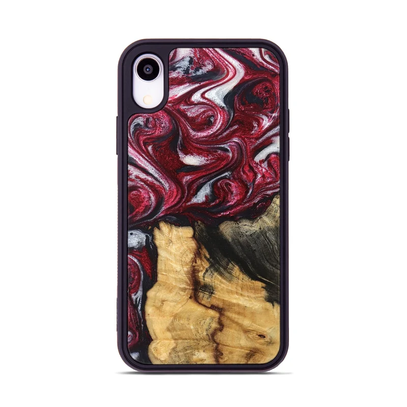 iPhone Xr Wood Phone Case - Cleve (Red, 829717)