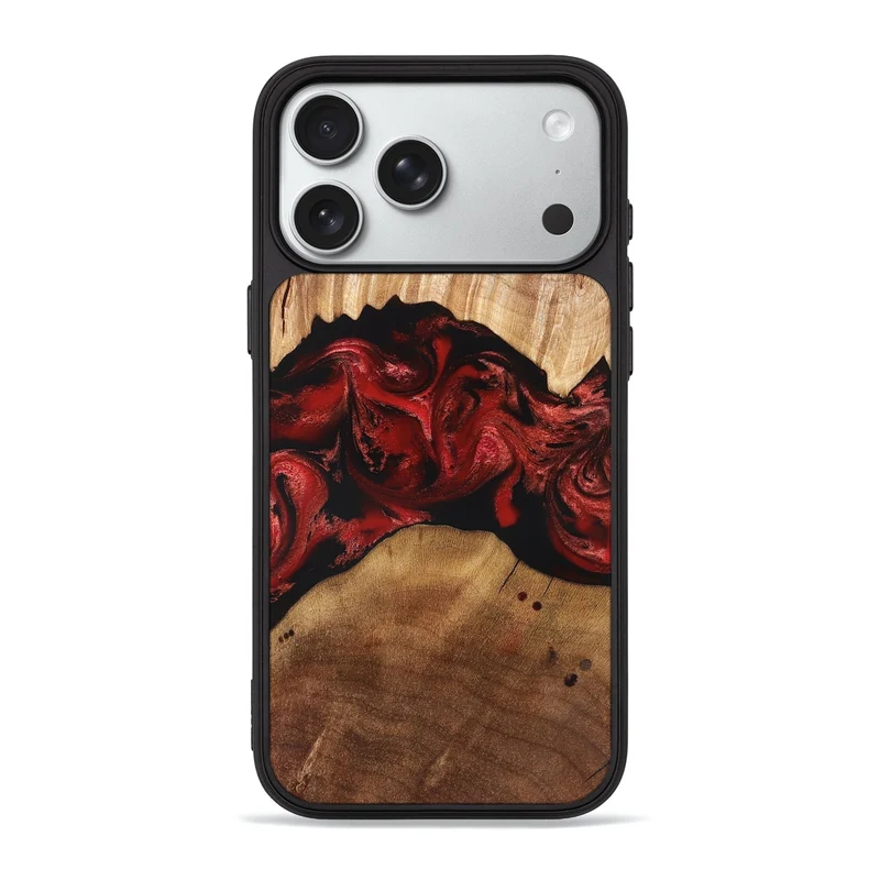 iPhone 18 Pro Max Wood Phone Case - Marlon (Red, 829713)