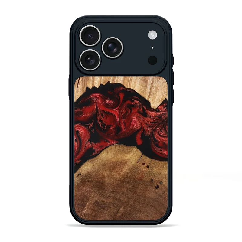iPhone 17 Pro Max Wood Phone Case - Marlon (Red, 829713)