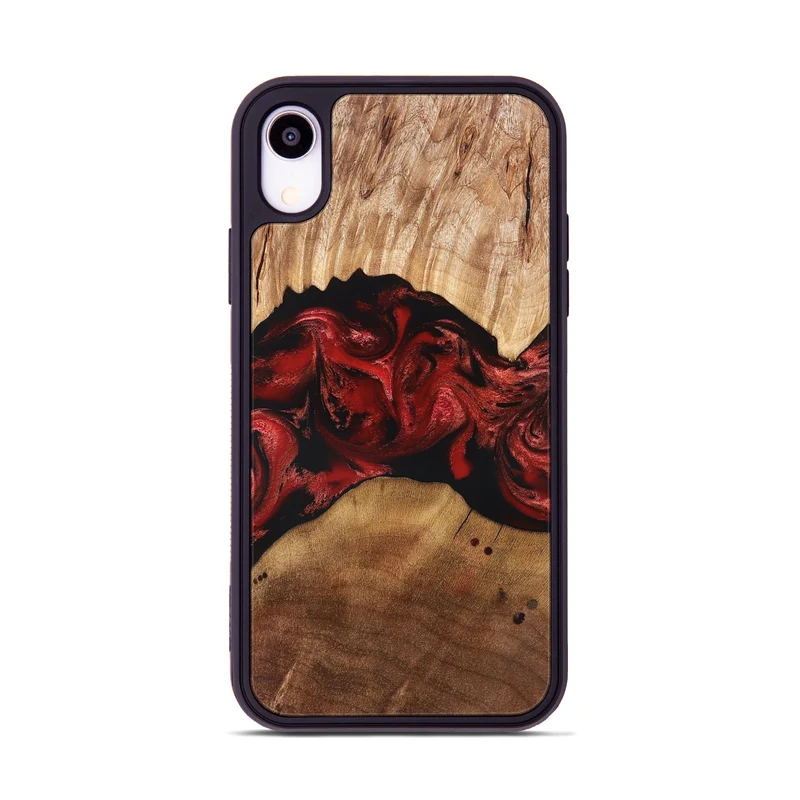 iPhone Xr Wood Phone Case - Marlon (Red, 829713)