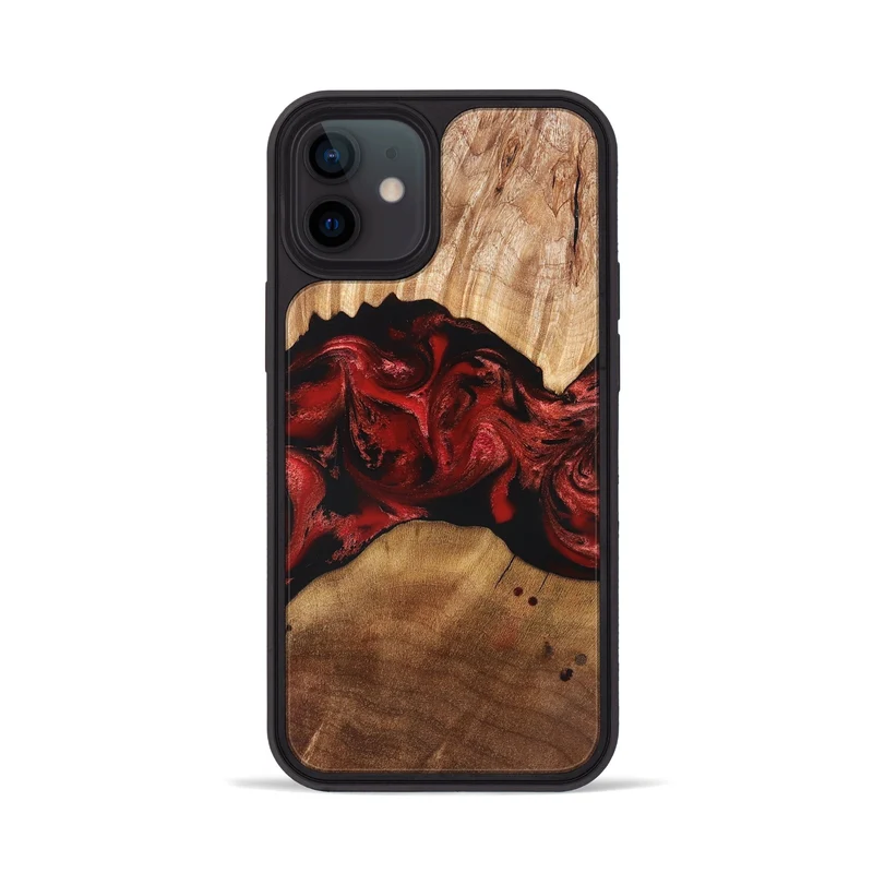 iPhone 12 Wood Phone Case - Marlon (Red, 829713)