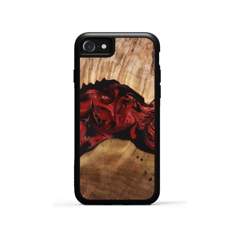 iPhone SE Wood Phone Case - Marlon (Red, 829713)