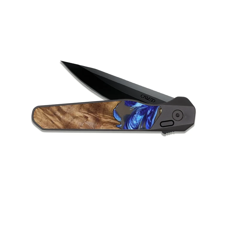 EDC Dark Slate Wood Pocket Knife - Tamiko (Blue, 829667)