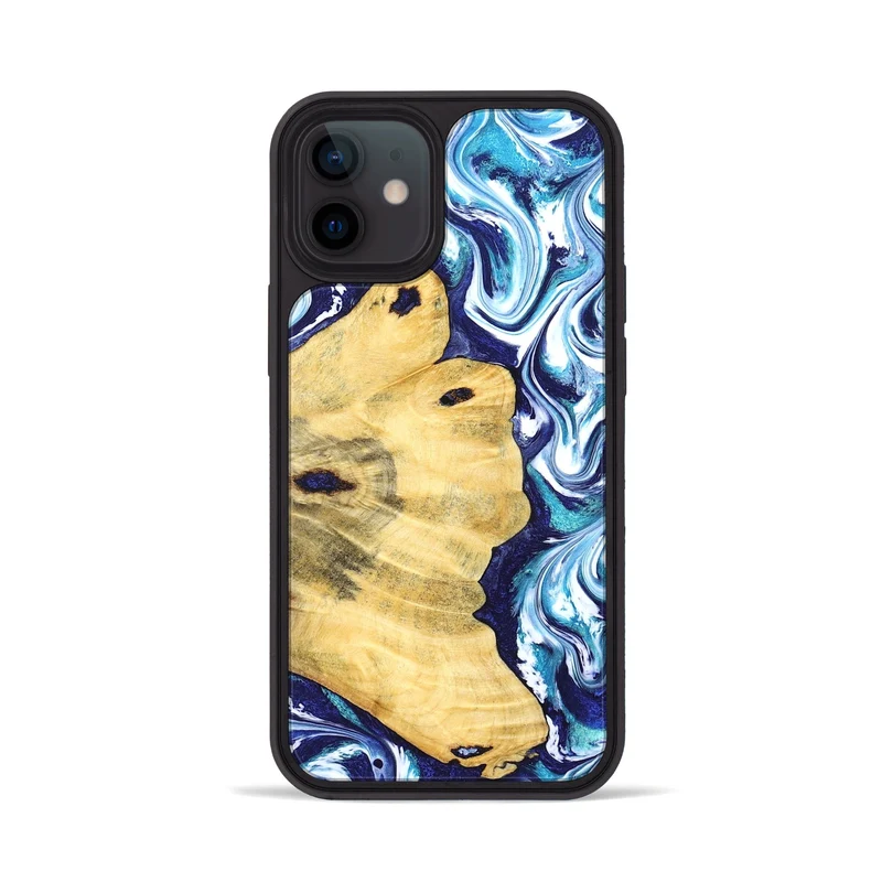 iPhone 12 Wood Phone Case - Clemmie (Blue, 829666)