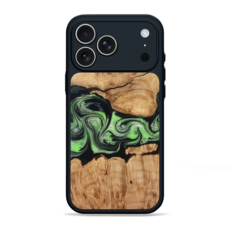 iPhone 17 Pro Max Wood Phone Case - Kyree (Green, 829701)