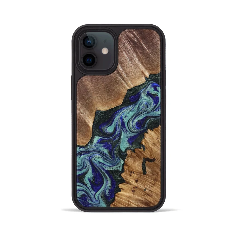 iPhone 12 Wood Phone Case - Dorene (Green, 829694)
