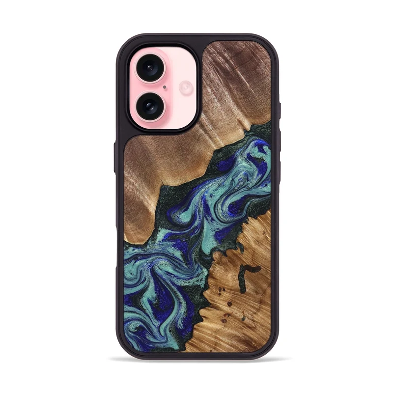 iPhone 16 Wood Phone Case - Dorene (Green, 829694)