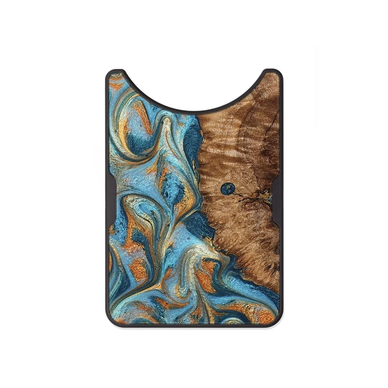 Alloy Wood Wallet - Colter (Teal & Gold, 829707)