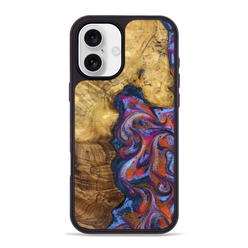 iPhone 16 Plus Wood Phone Case - Carroll (Blue, 829670)