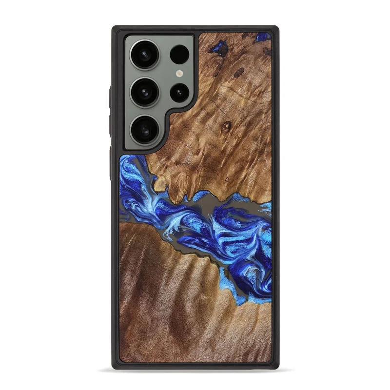 Galaxy S23 Ultra Wood Phone Case - Tamiko (Blue, 829667)
