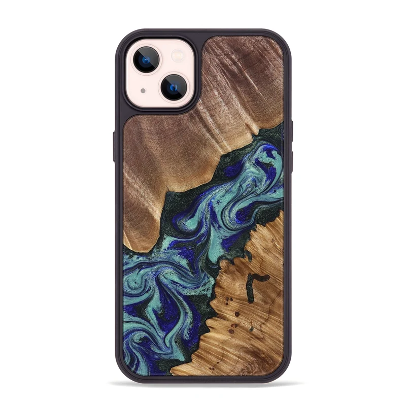 iPhone 14 Plus Wood Phone Case - Dorene (Green, 829694)