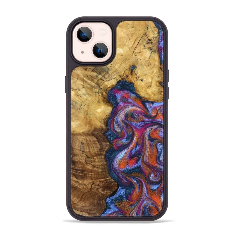 iPhone 14 Plus Wood Phone Case - Carroll (Blue, 829670)