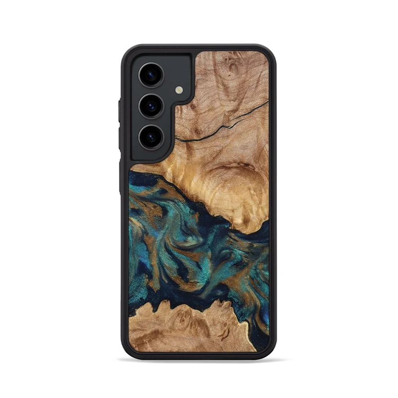 Galaxy S24 Wood Phone Case - Makaila (Teal & Gold, 829711)