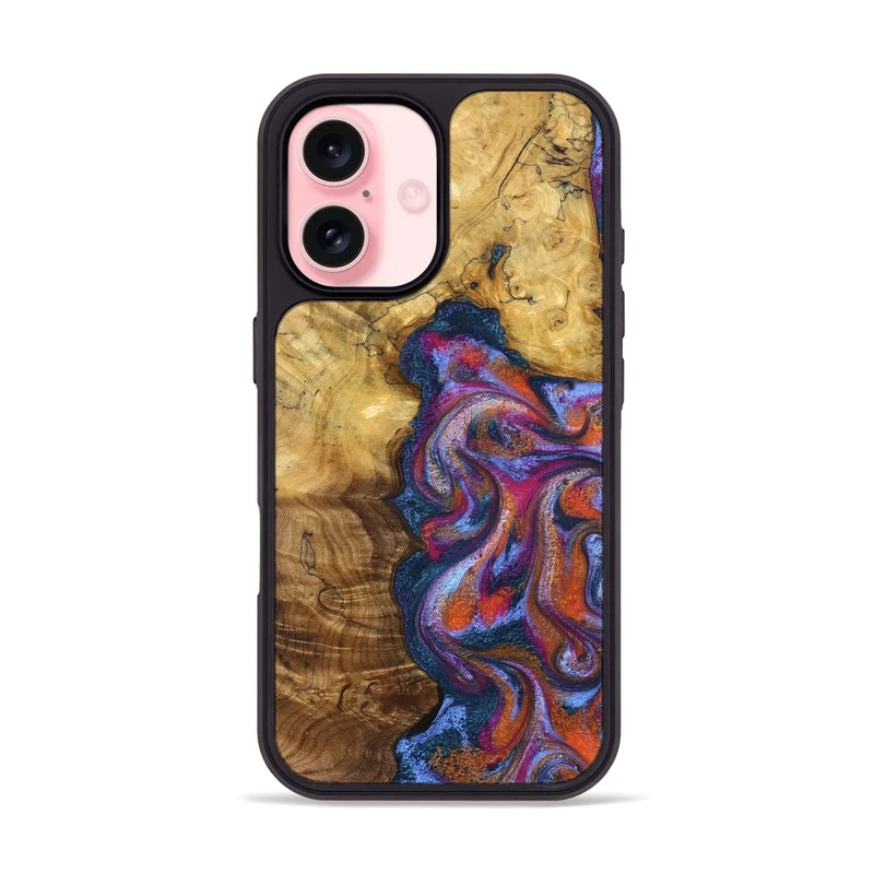 iPhone 16 Wood Phone Case - Carroll (Blue, 829670)