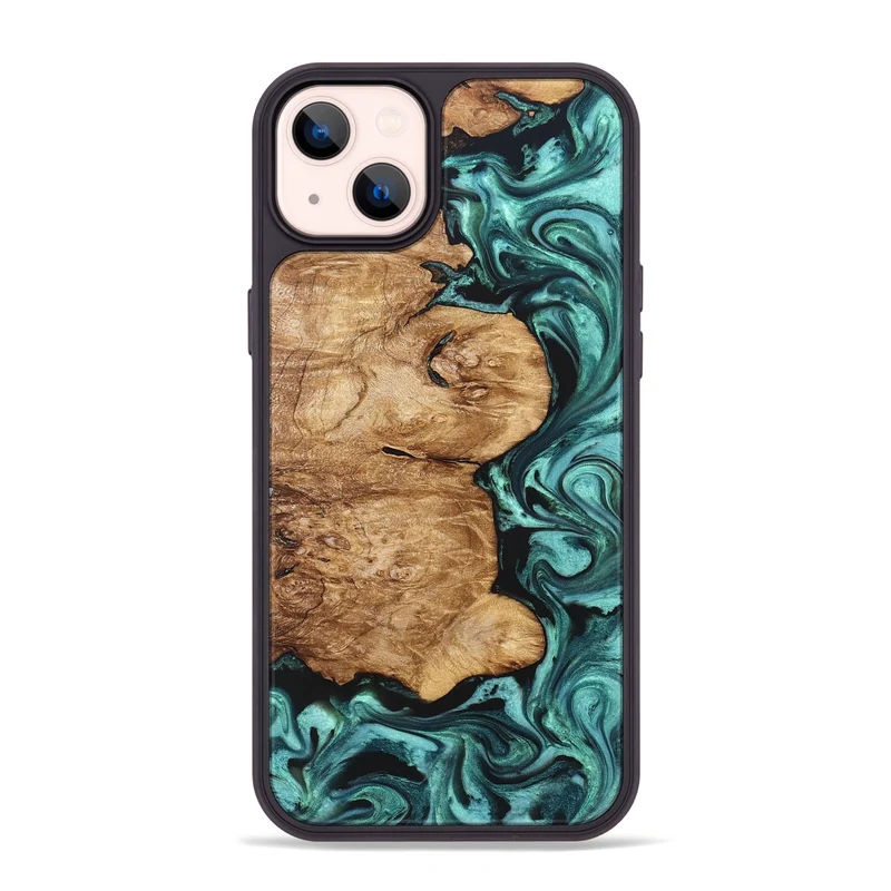 iPhone 14 Plus Wood Phone Case - Kaeli (Green, 829696)