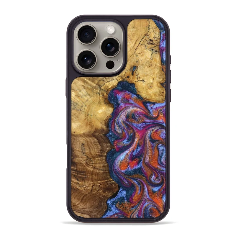 iPhone 16 Pro Max Wood Phone Case - Carroll (Blue, 829670)