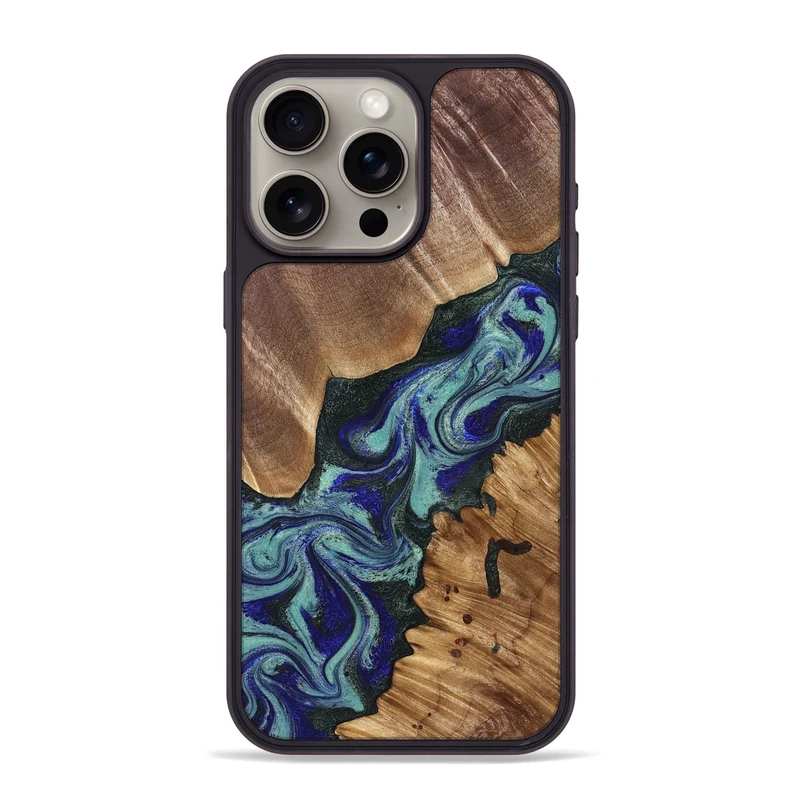 iPhone 15 Pro Max Wood Phone Case - Dorene (Green, 829694)