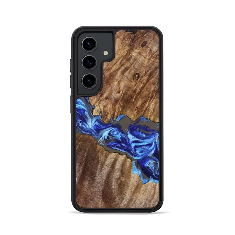 Galaxy S24 Wood Phone Case - Tamiko (Blue, 829667)
