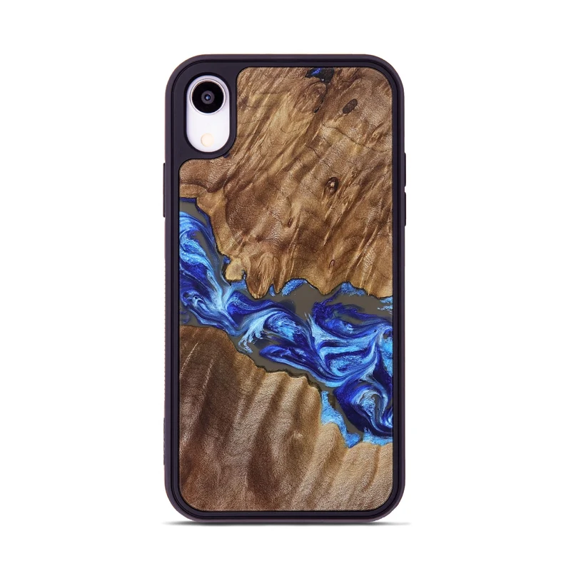 iPhone Xr Wood Phone Case - Tamiko (Blue, 829667)