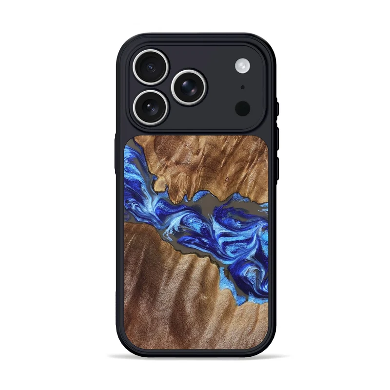 iPhone 17 Pro Wood Phone Case - Tamiko (Blue, 829667)