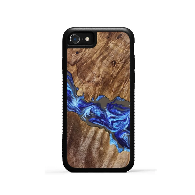 iPhone SE Wood Phone Case - Tamiko (Blue, 829667)