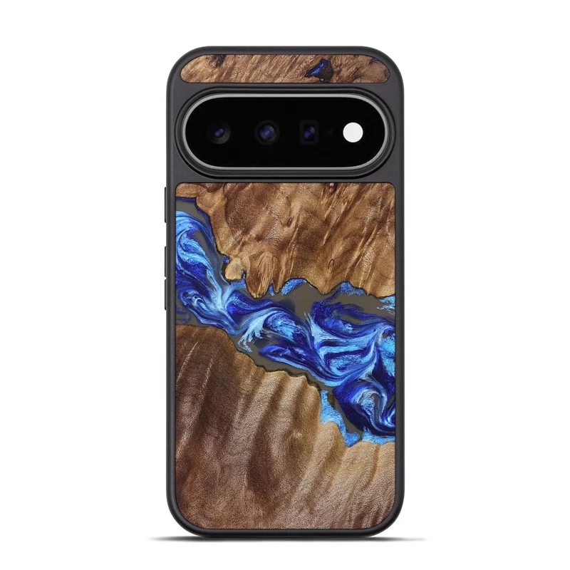 Pixel 11 Pro Wood Phone Case - Tamiko (Blue, 829667)