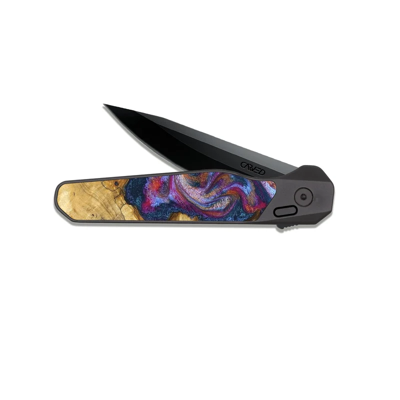 EDC Dark Slate Wood Pocket Knife - Carroll (Blue, 829670)