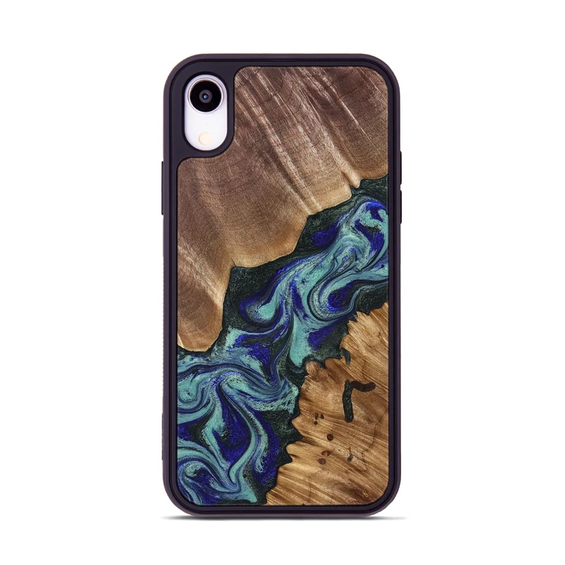 iPhone Xr Wood Phone Case - Dorene (Green, 829694)