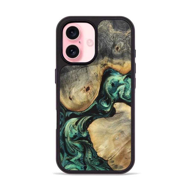 iPhone 16 Wood Phone Case - Ariah (Green, 829700)