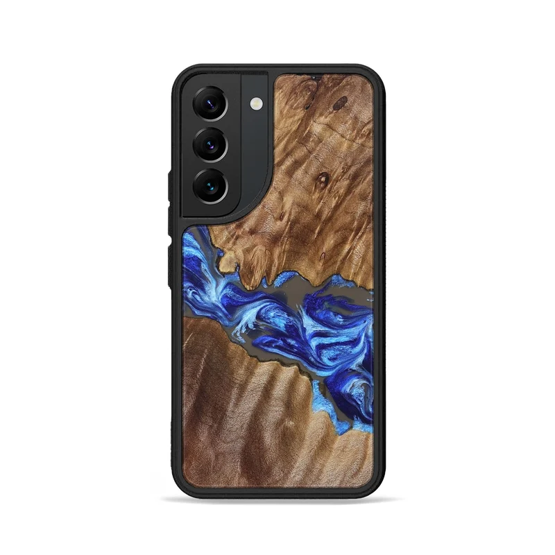 Galaxy S22 Wood Phone Case - Tamiko (Blue, 829667)