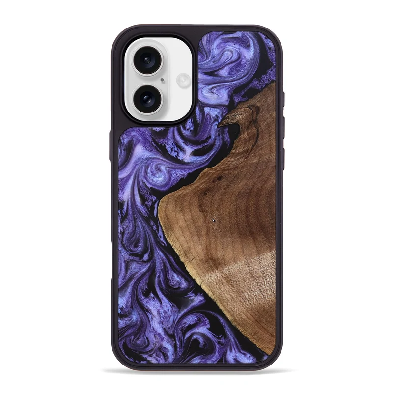 iPhone 16 Plus Wood Phone Case - Scot (Purple, 829729)