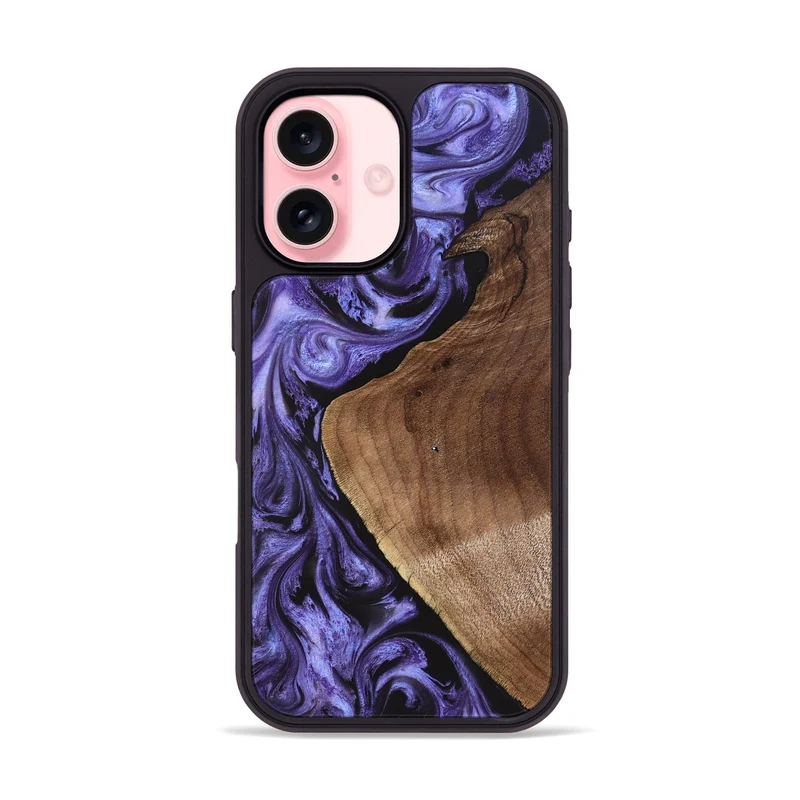 iPhone 16 Wood Phone Case - Scot (Purple, 829729)