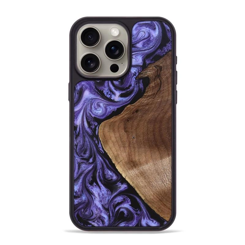 iPhone 15 Pro Max Wood Phone Case - Scot (Purple, 829729)