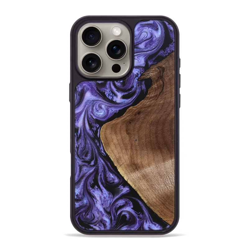 iPhone 16 Pro Max Wood Phone Case - Scot (Purple, 829729)
