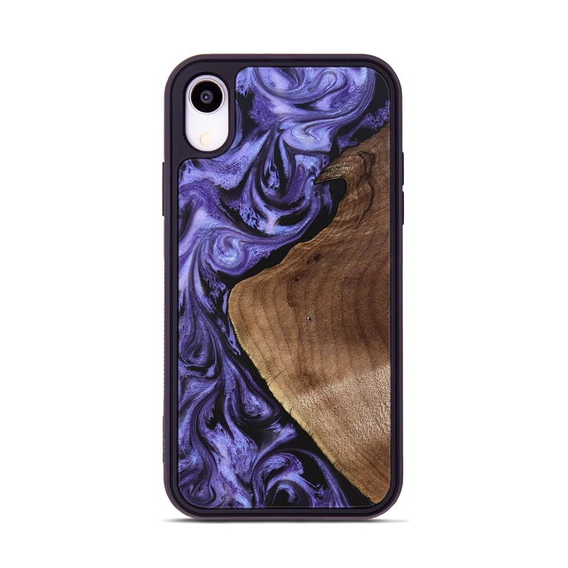 iPhone Xr Wood Phone Case - Scot (Purple, 829729)