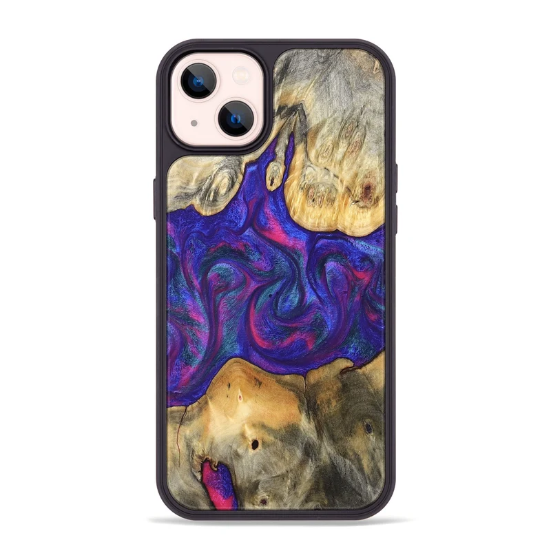 iPhone 14 Plus Wood Phone Case - Donie (Purple, 829728)
