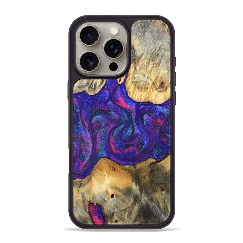 iPhone 16 Pro Max Wood Phone Case - Donie (Purple, 829728)